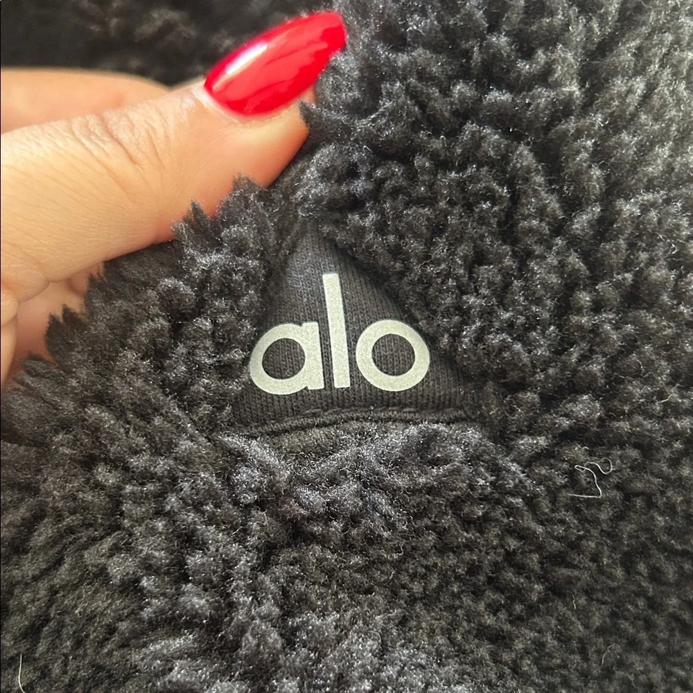 ALO Yoga Women's Sherpa Black Charcoal Teddy Jacket Sz S